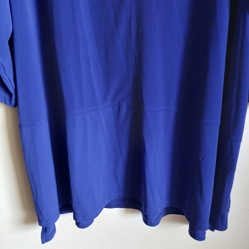 SUSAN GRAVER Womens 3X Modern Essentials Tunic Top Blue 3/4 Sleeve Shirt FLAW - Picture 3 of 12